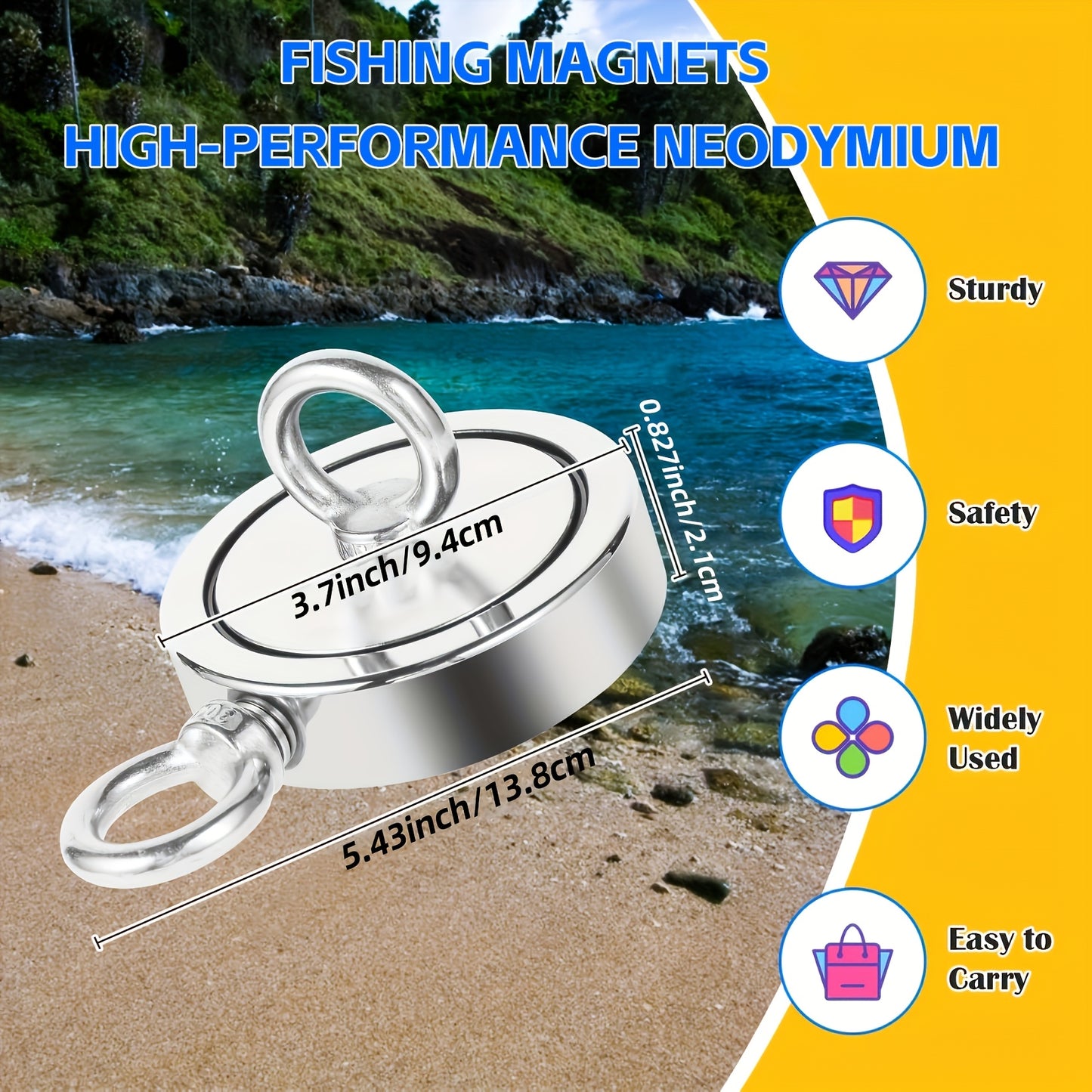 SIDIPER Magnet Fishing Kit Heavy Duty Treasure Hunt Magnet