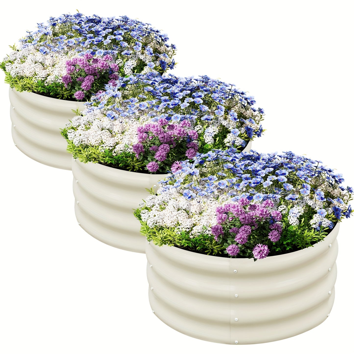 Round Raised Garden Bed Kit Metal For Planting Vegetables