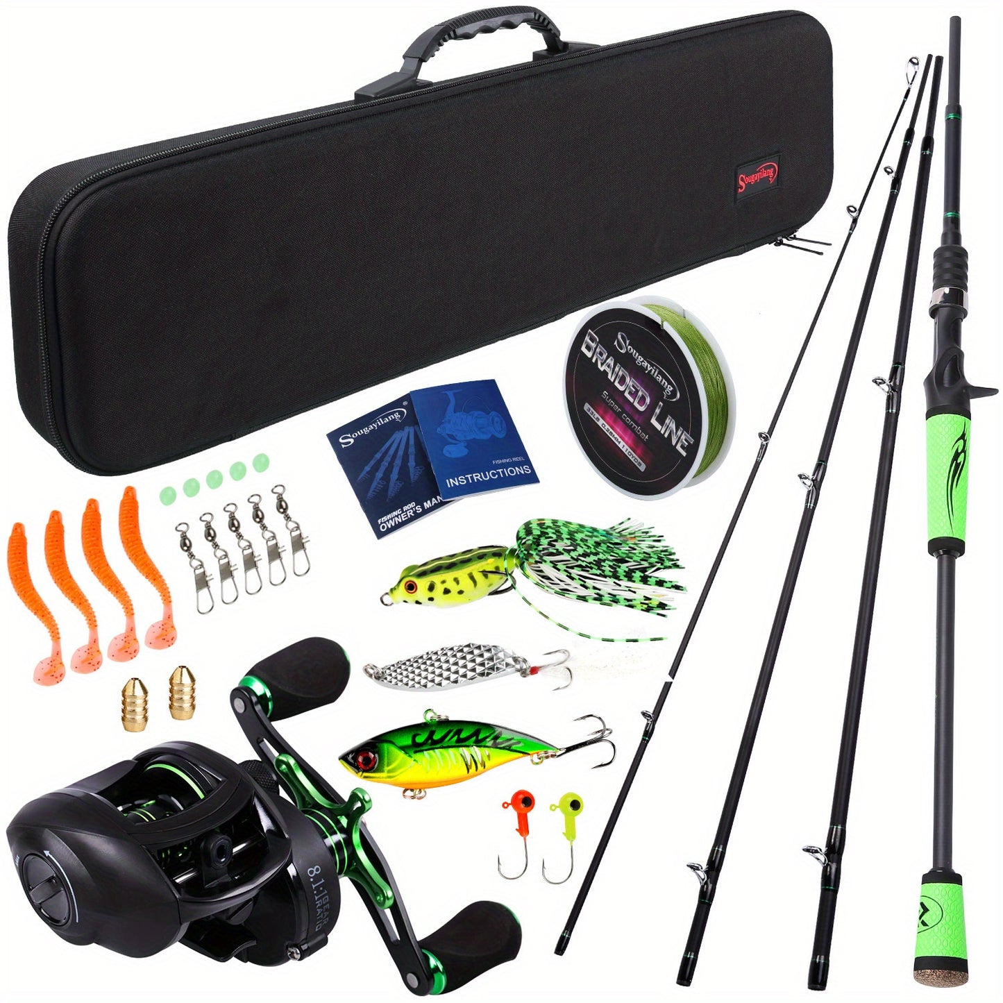 Sougayilang Premium Fishing Rod And Reel Set Carbon Fiber
