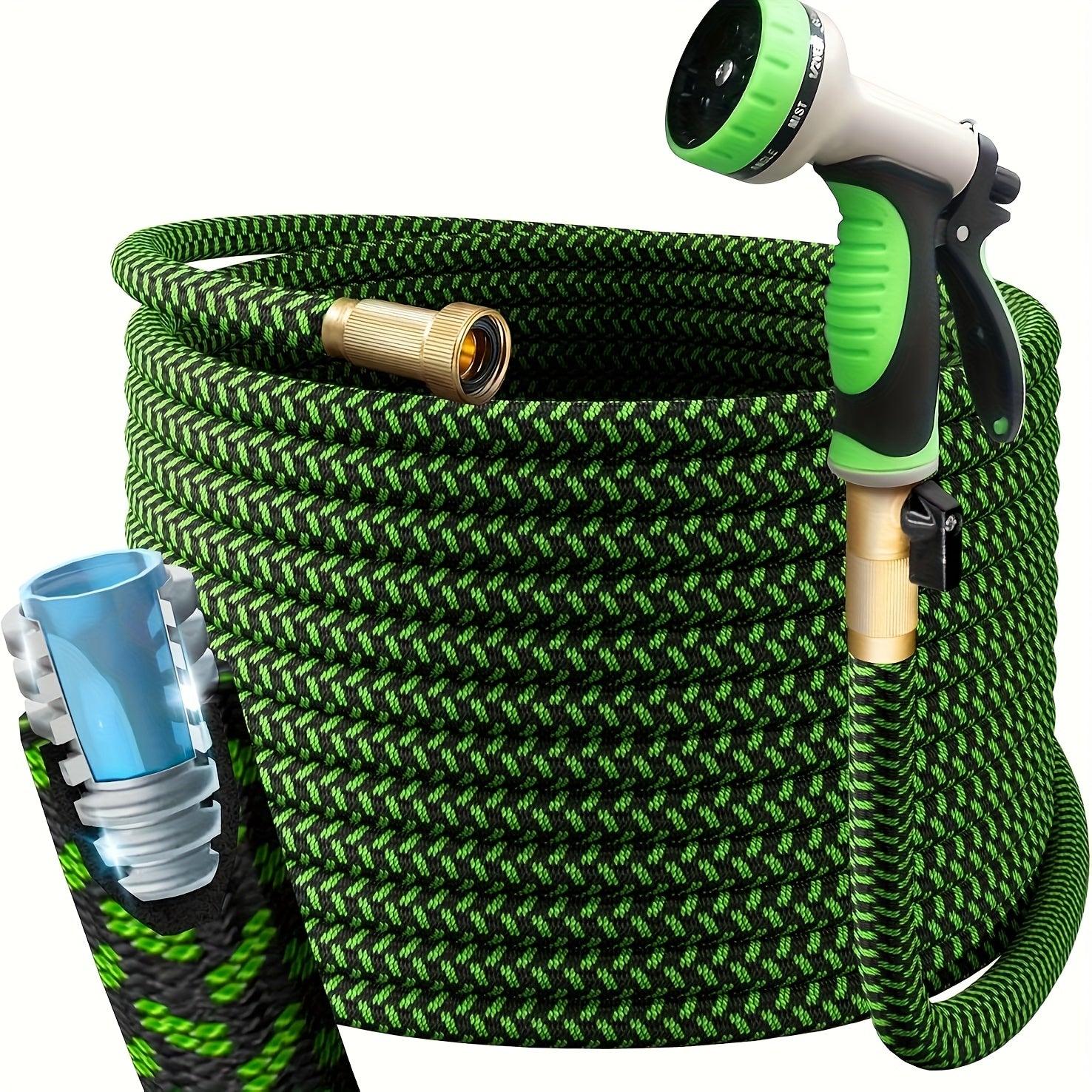 Heavy-Duty Stainless Steel Garden Hose with Versatile Spray Nozzle - Parry's Picks