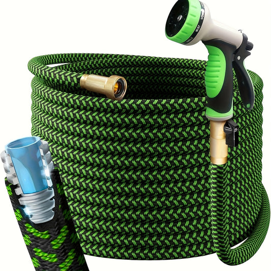 Heavy-Duty Stainless Steel Garden Hose with Versatile Spray Nozzle - Parry's Picks
