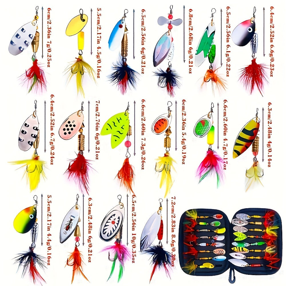 16PCS Metal Spoon Spinner Bait Kit for Freshwater Fishing - Parry's Picks