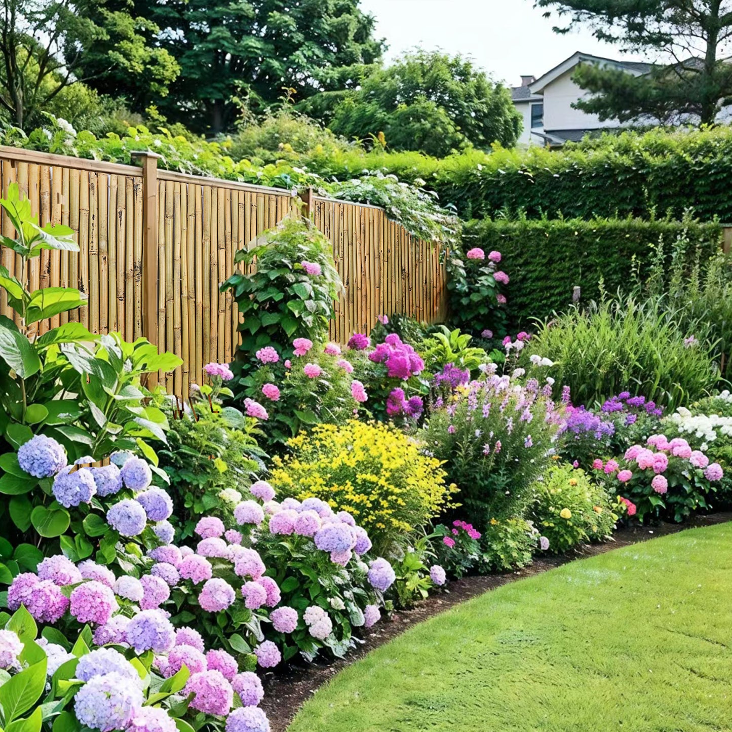 Natural Bamboo Privacy Fence Roll For Outdoor Gardens
