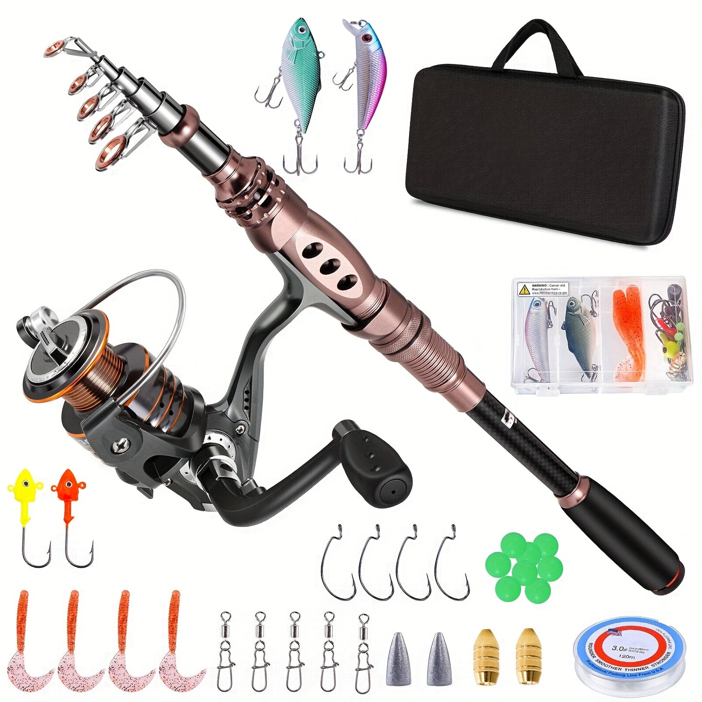 Carbon Fiber Telescopic Fishing Rod and Reel Combo Kit - Parry's Picks