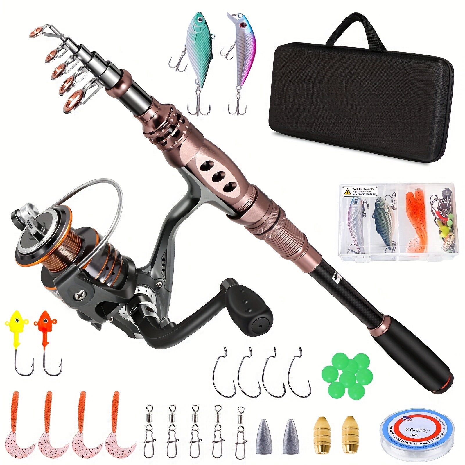 Carbon Fiber Telescopic Fishing Rod and Reel Combo Kit - Parry's Picks