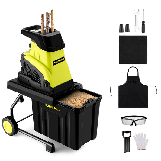 Electric Wood Chipper Shredder 15 Amp With Collecting Bin
