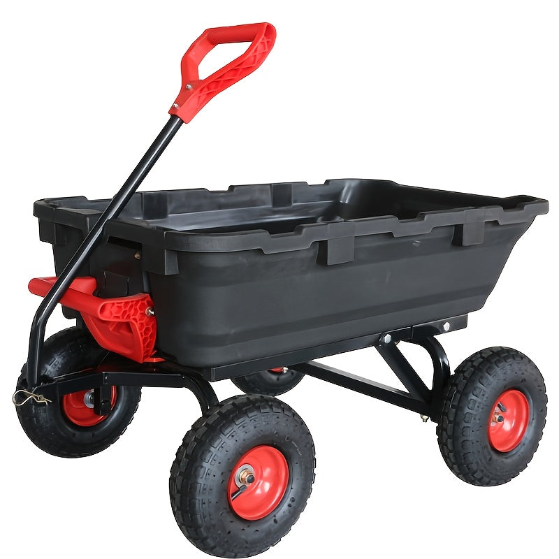 CUISINAID Heavy Duty Plastic Dump Cart With Durable Tires