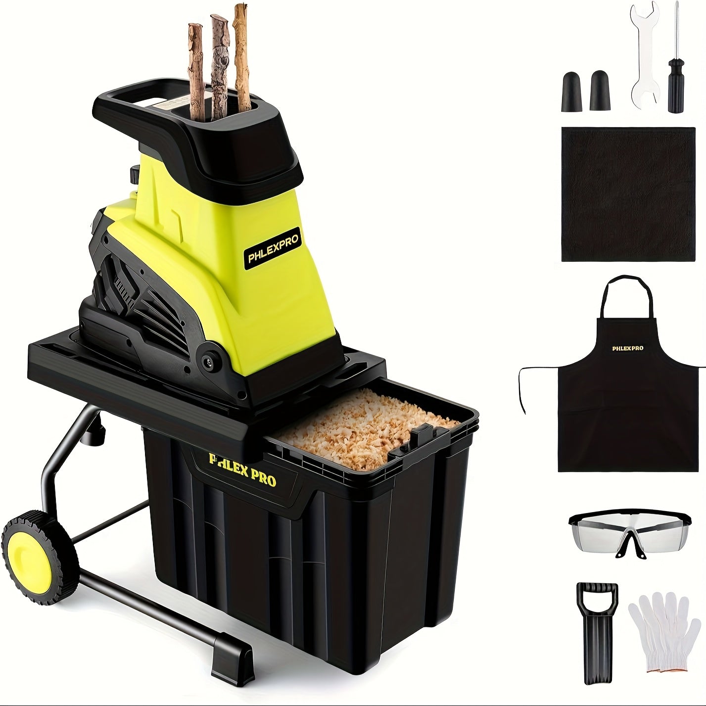 Wood Chipper Shredder Corded Electric 15 Amp Mulching