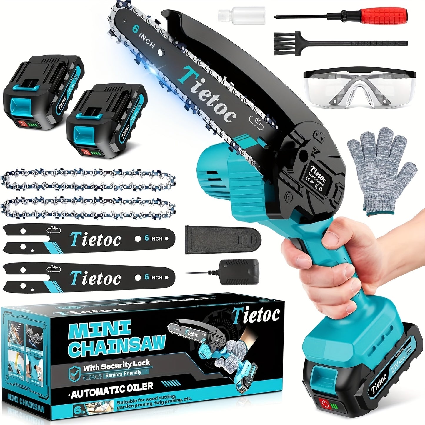 Cordless Mini Chainsaw for Easy Pruning and Gardening Tasks