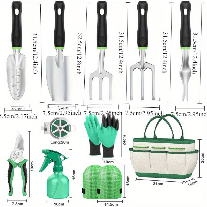 Aluminum Manual Gardening Tool Set with Ergonomic Handles