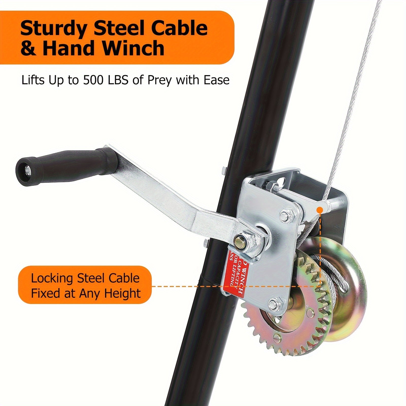 Deer Hoist for Truck Hitch with Lifting Winch and Tool Tray - Parry's Picks