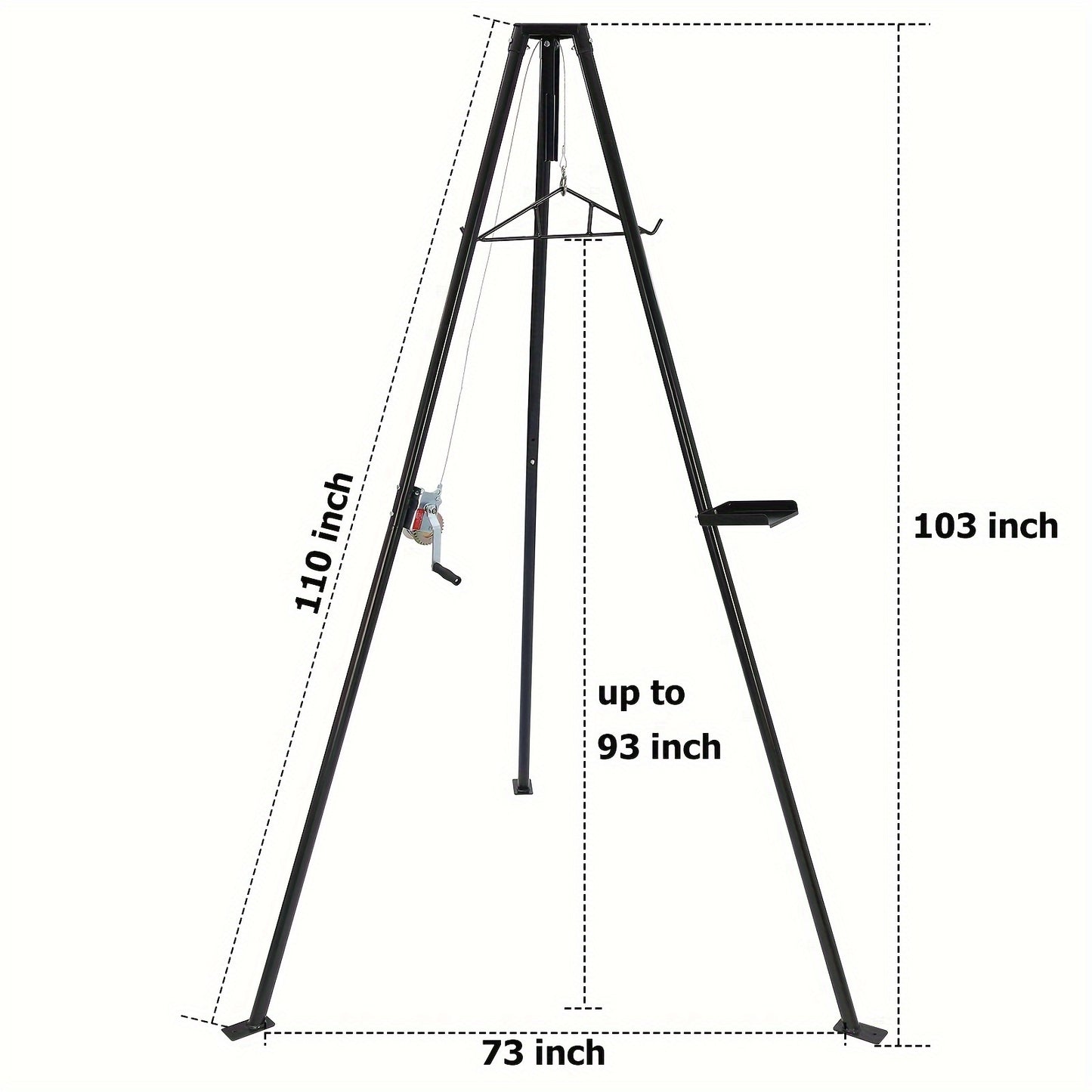 Deer Hoist for Truck Hitch with Lifting Winch and Tool Tray - Parry's Picks