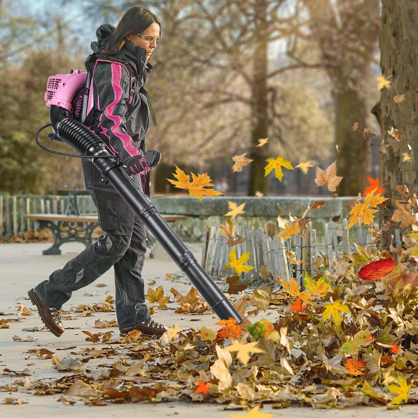 Gas Backpack Leaf Blower For Efficient Yard Cleanup Leaves