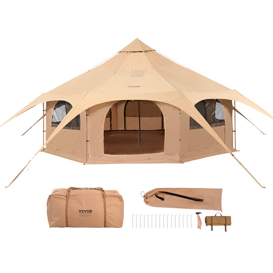 VEVOR Canvas Bell Tent For Camping Family Outdoor Events