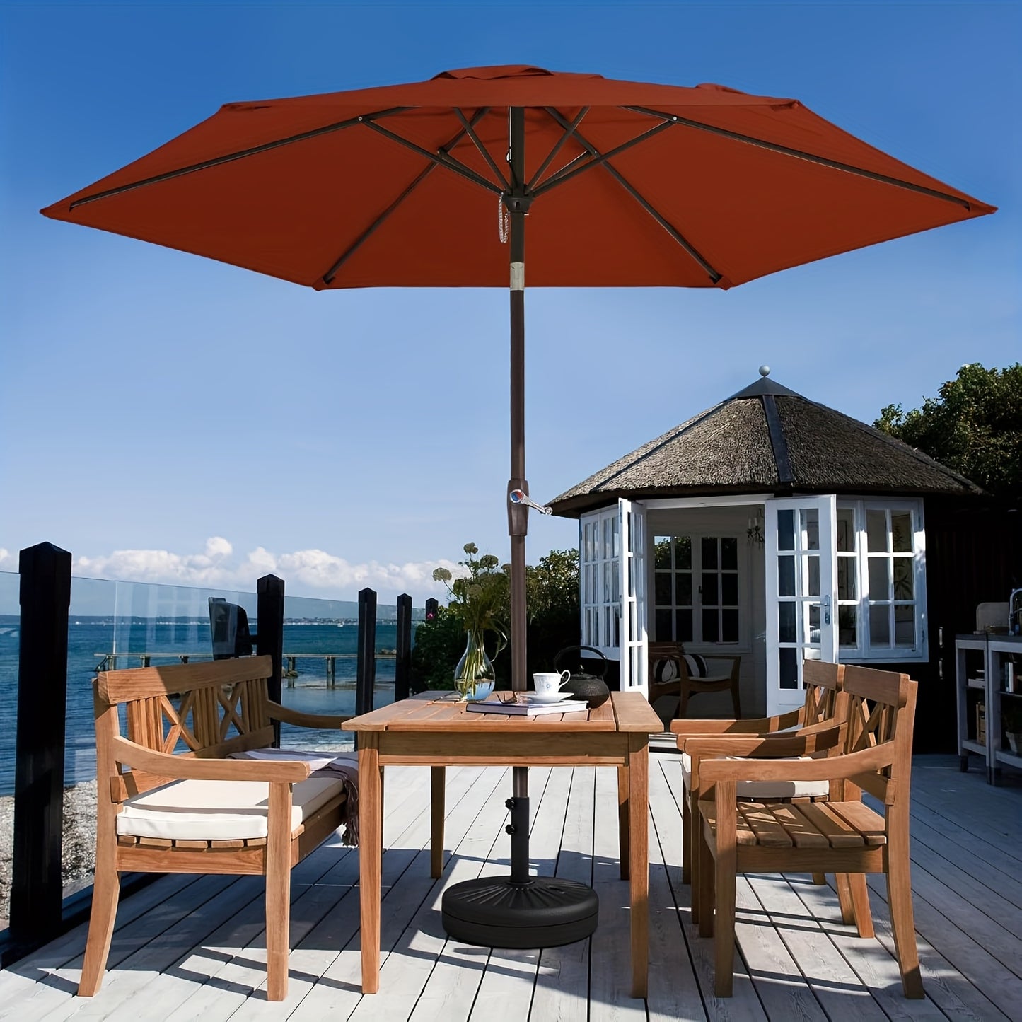 Durable Outdoor Patio Umbrella with Easy Tilt and Crank System - Parry's Picks