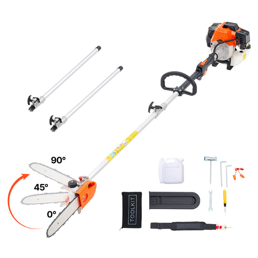 Gas Powered Pole Saw Rotatable Head Two Stroke Tree Trimmer