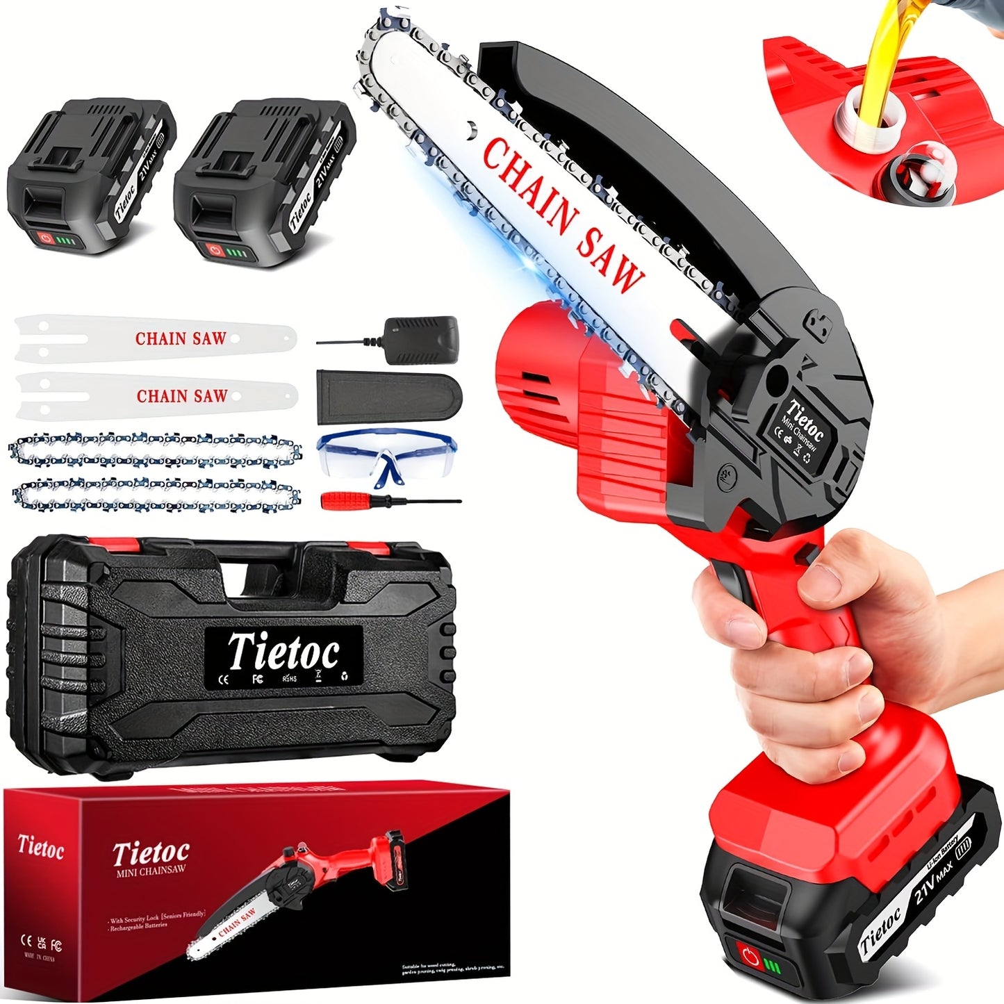 Cordless Mini Chainsaw for Easy Pruning and Gardening Tasks