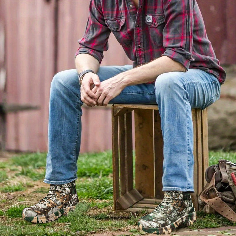 AIREVO Camouflage Oxford High Top Hunting Shoes For Outdoors - Parry's Picks