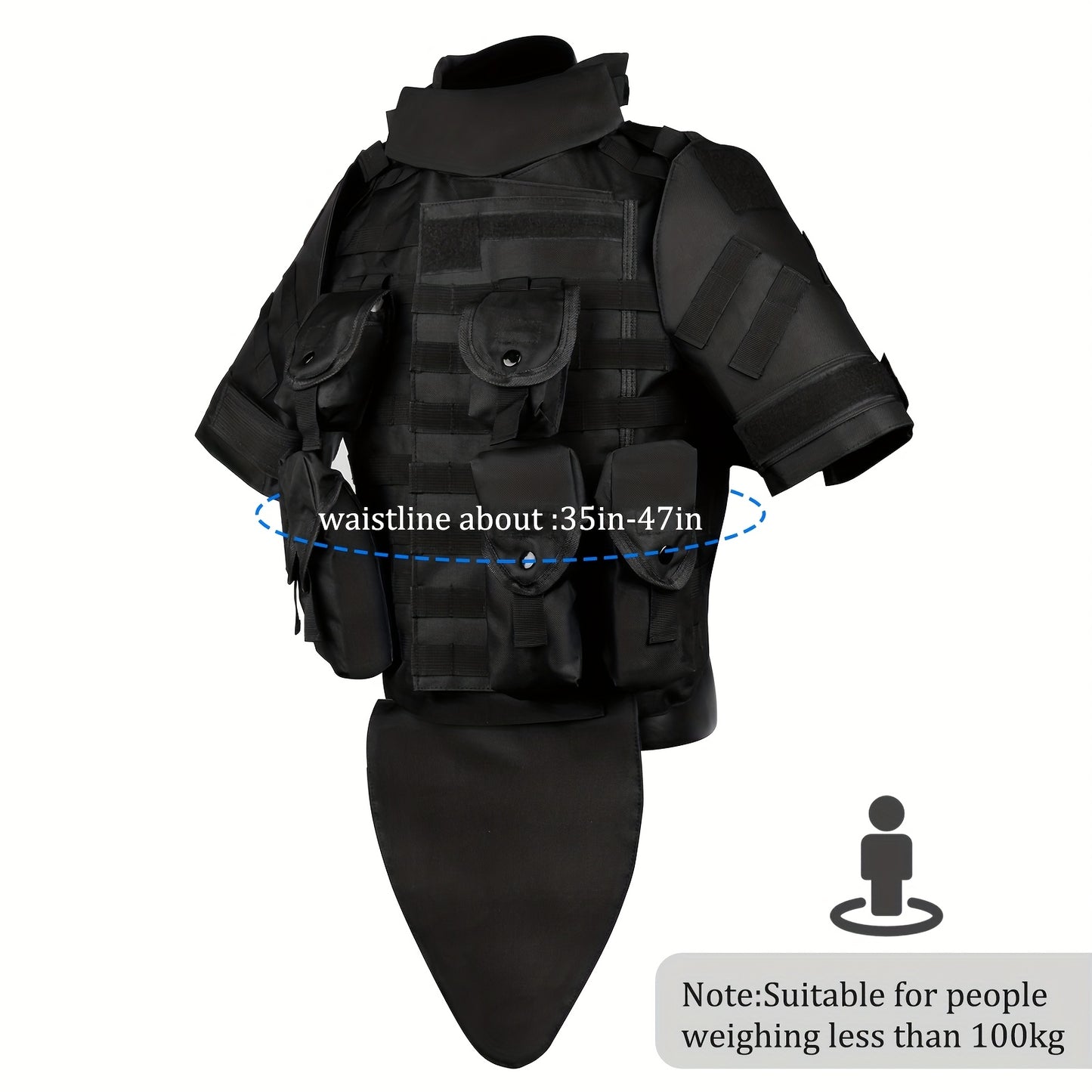Tactical Nylon Vest With Molle System And Multiple Pockets