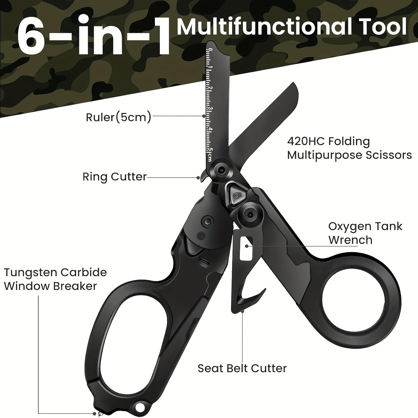Foldable Tactical Scissors With Sheath And Wrench Outdoor Multi Tool - Parry's Picks