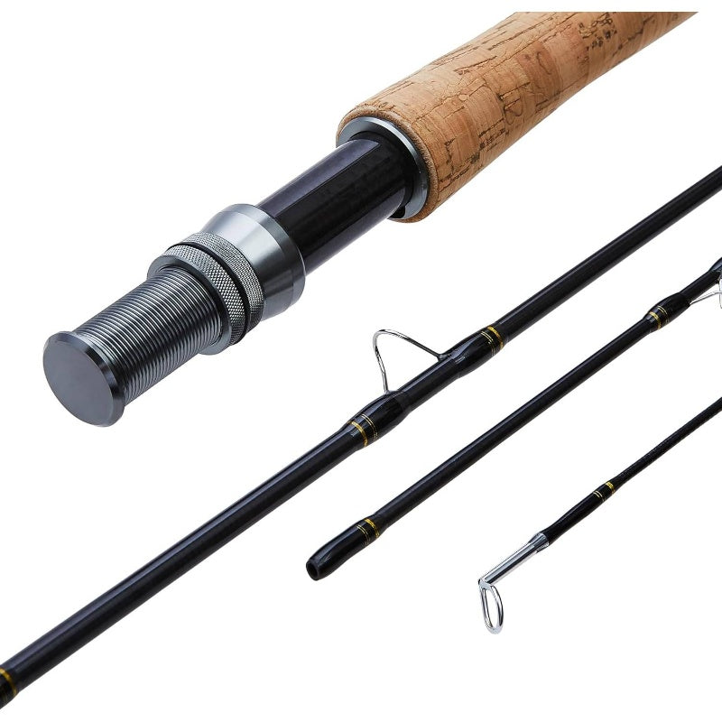 Three Piece Portable Carbon Fiber Fly Fishing Rod For Travel And Freshwater Casting With Ergonomic Grip