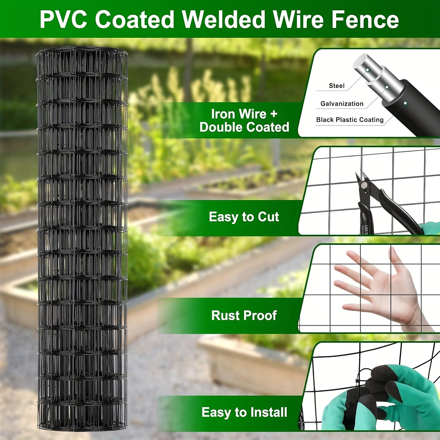 Durable PVC Coated Wire Mesh Fencing for Garden and Coop - Parry's Picks