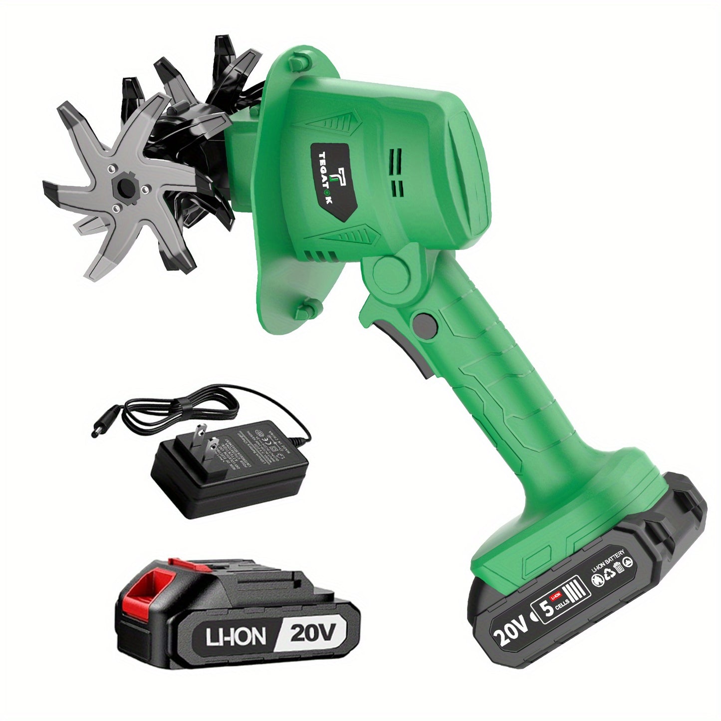 Cordless Tiller Cultivator Two 2Ah Batteries And Charger