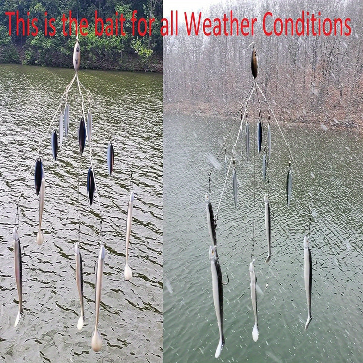 Fully Rigged 5 Arms 8 Bladed Umbrella Rig Bass Lure With Swim Baits And Jig Heads