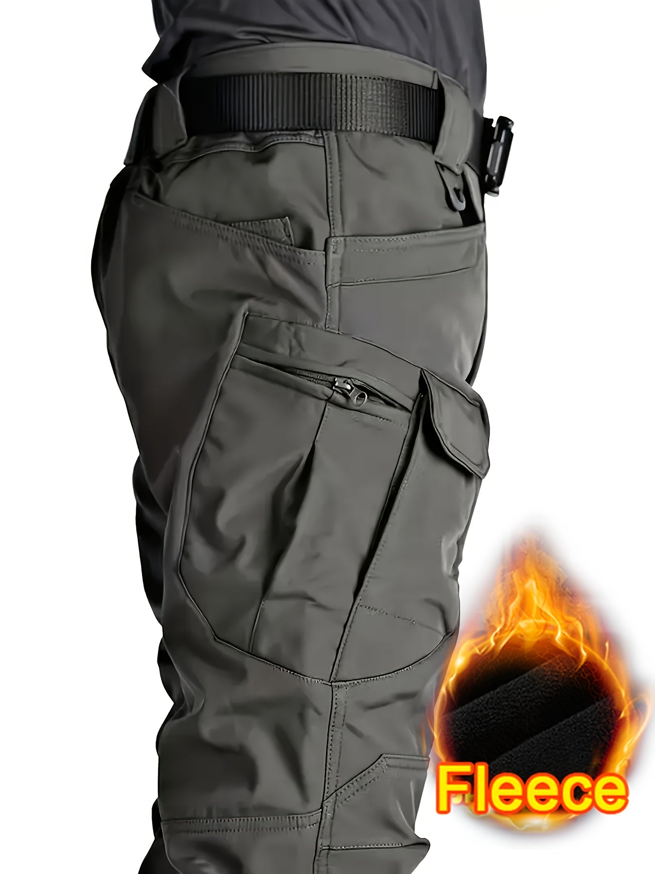 Men's Fleece Warm Tactical Cargo Pants Multi Pocket Windproof - Parry's Picks