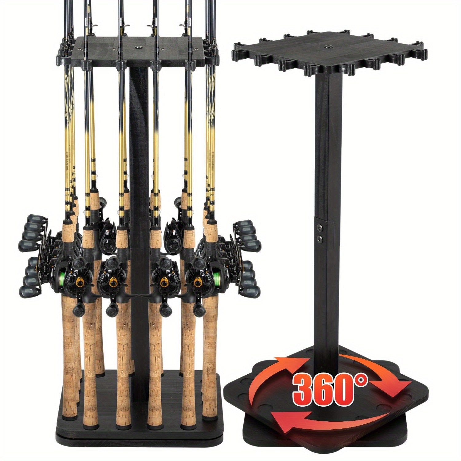 Ghosthorn Fishing Rod Holder 360 Degree Rotating Wooden Rack - Parry's Picks