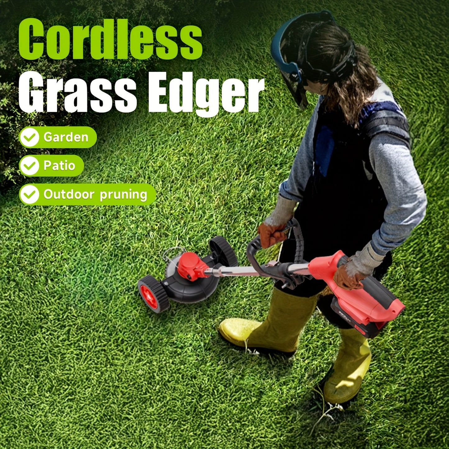 Turbo 20V Lightweight Cordless Electric Lawn Mower and Trimmer