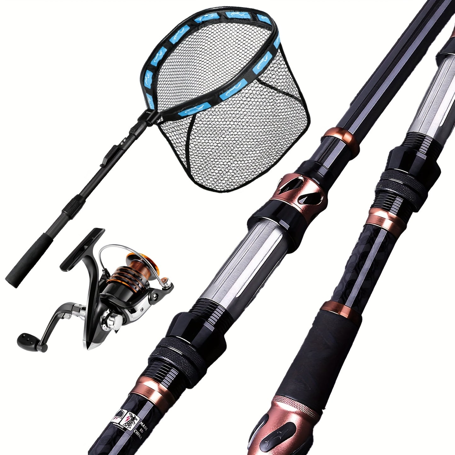 Carbon Fiber Fishing Combo With Floating Net Saltwater Kit