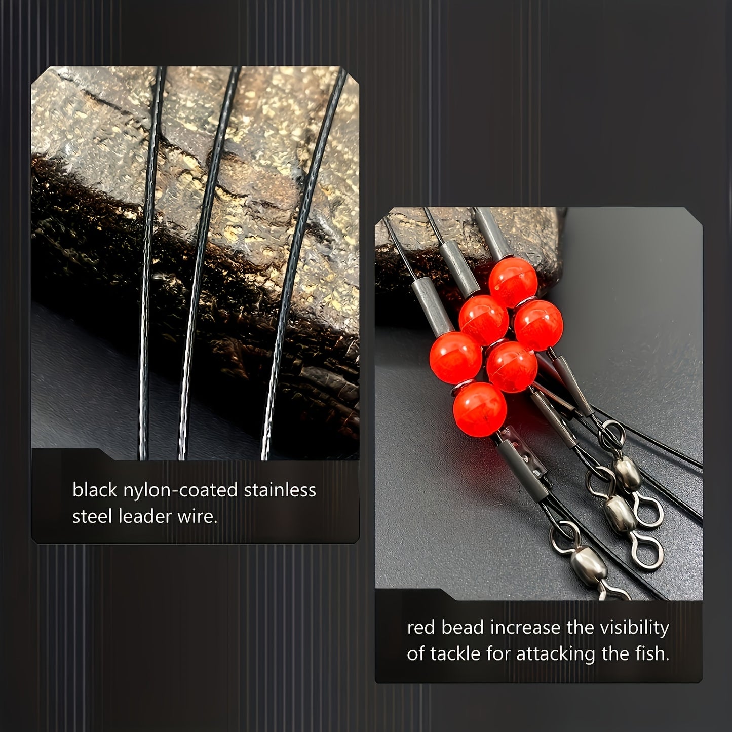 36-Piece Stainless Steel Fishing Leaders Tackle Rigs With Swivels Snaps For Saltwater