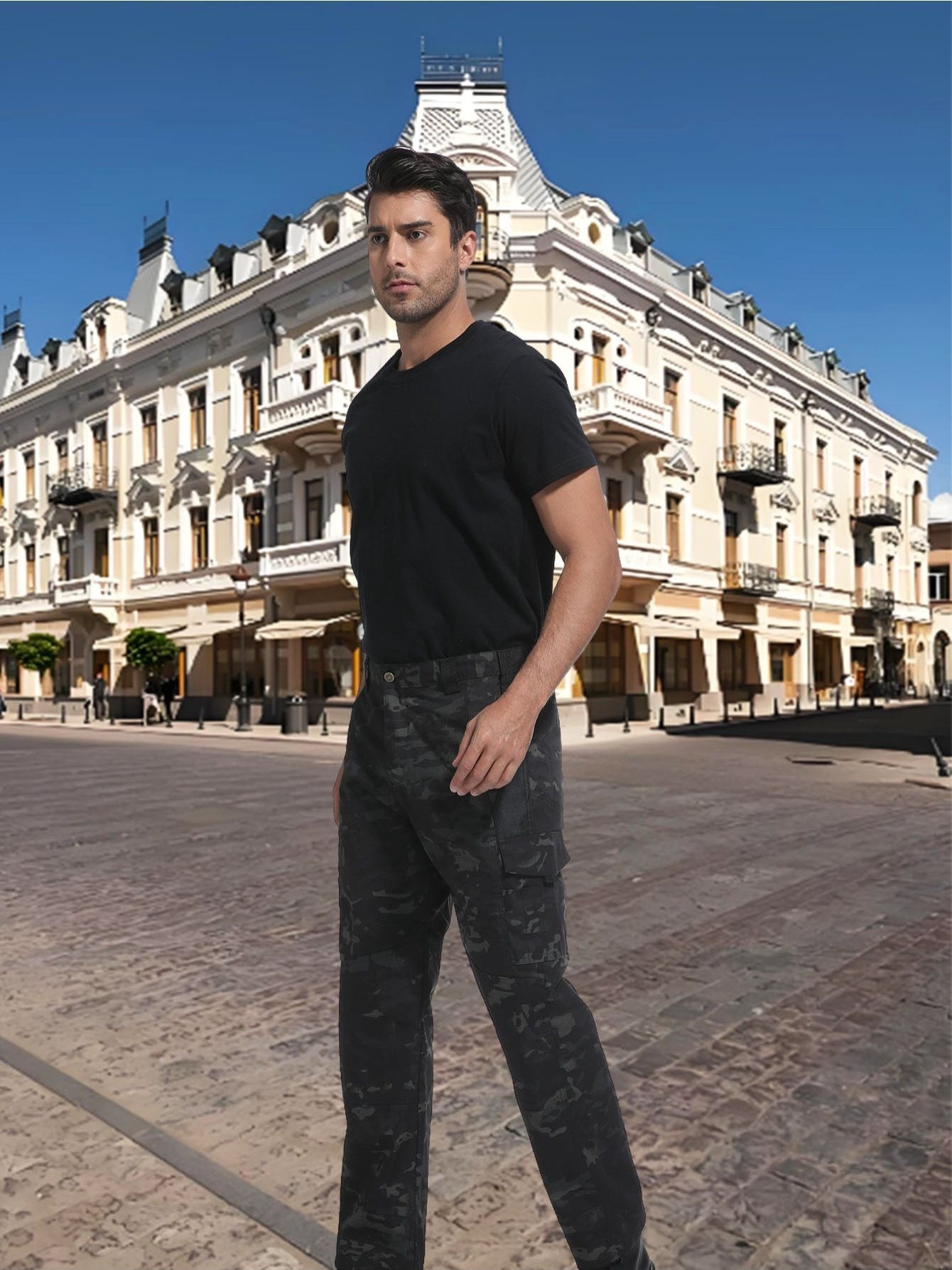 DISI Mens Straight Cargo Pants Quick Dry MultiPocket