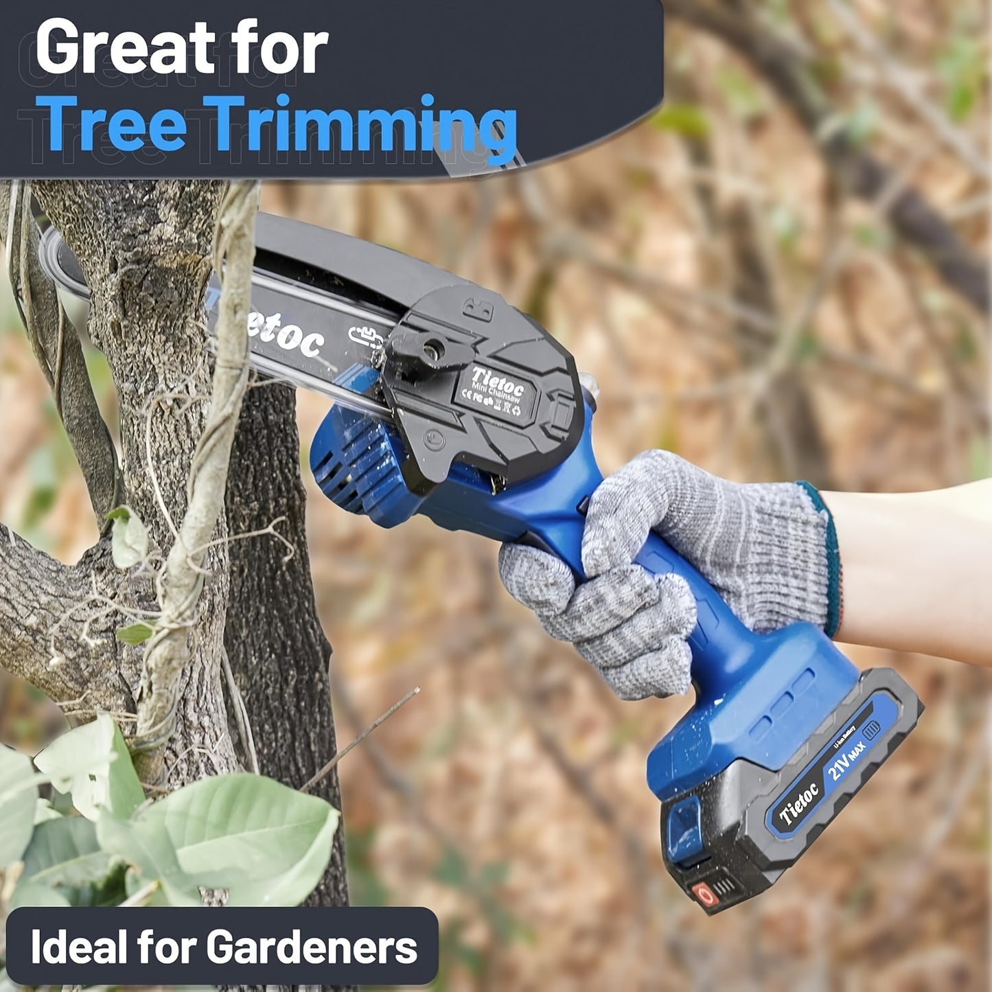 Cordless Mini Chainsaw for Easy Pruning and Gardening Tasks
