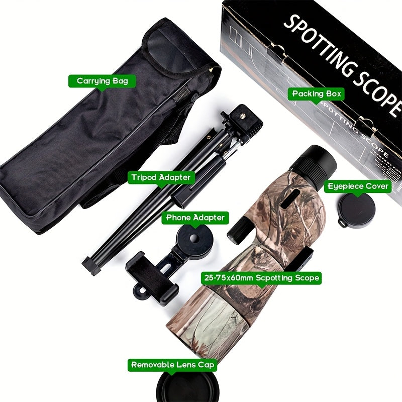 Spotting Scope With Tripod And Carrying Bag Outdoor Viewing