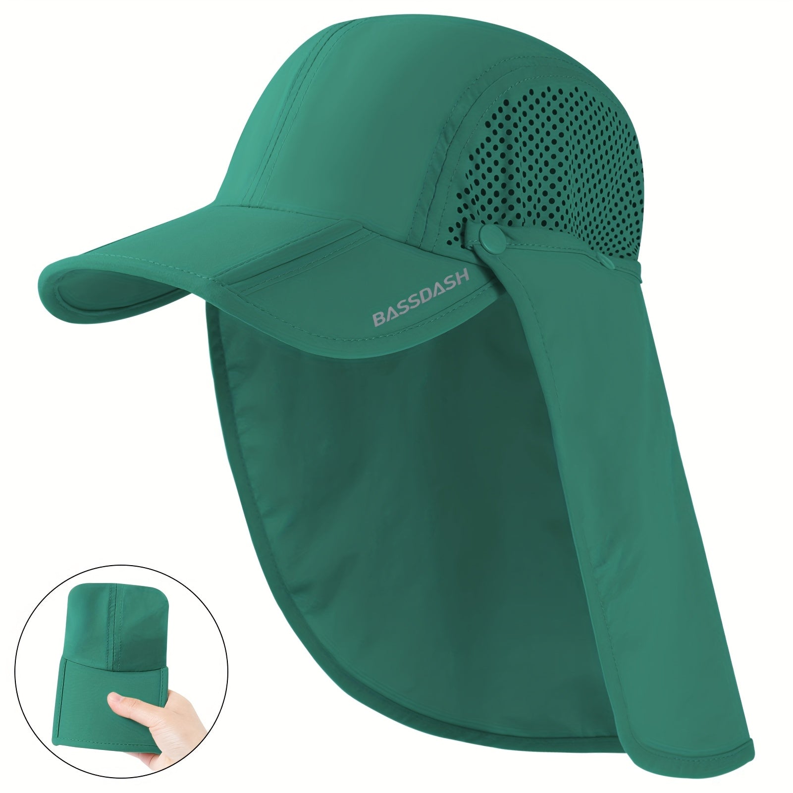 BASSDASH UPF 50 Foldable Fishing Hat with Neck Flap - Parry's Picks
