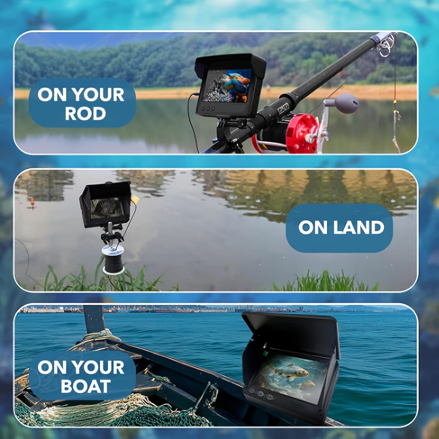Outdoor Fish Finder With IPS Screen IP68 HD Camera Pro