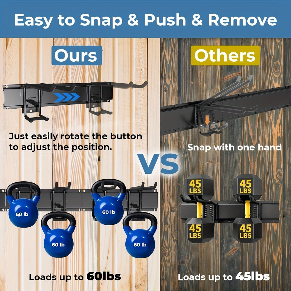 Heavy-Duty Wall Mount Garage Tool Organizer with Adjustable Hooks - Parry's Picks