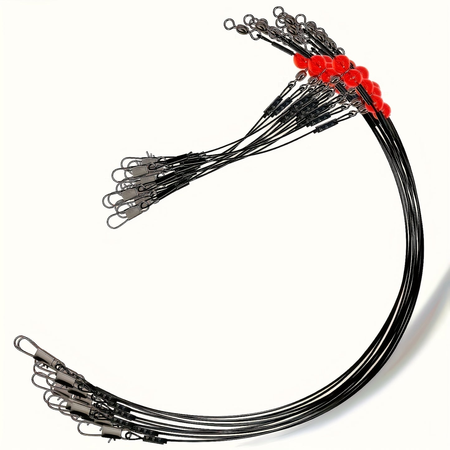 36-Piece Stainless Steel Fishing Leaders Tackle Rigs With Swivels Snaps For Saltwater