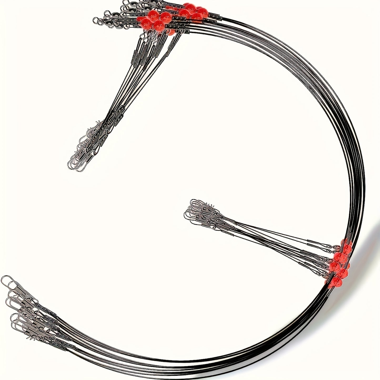 36-Piece Stainless Steel Fishing Leaders Tackle Rigs With Swivels Snaps For Saltwater