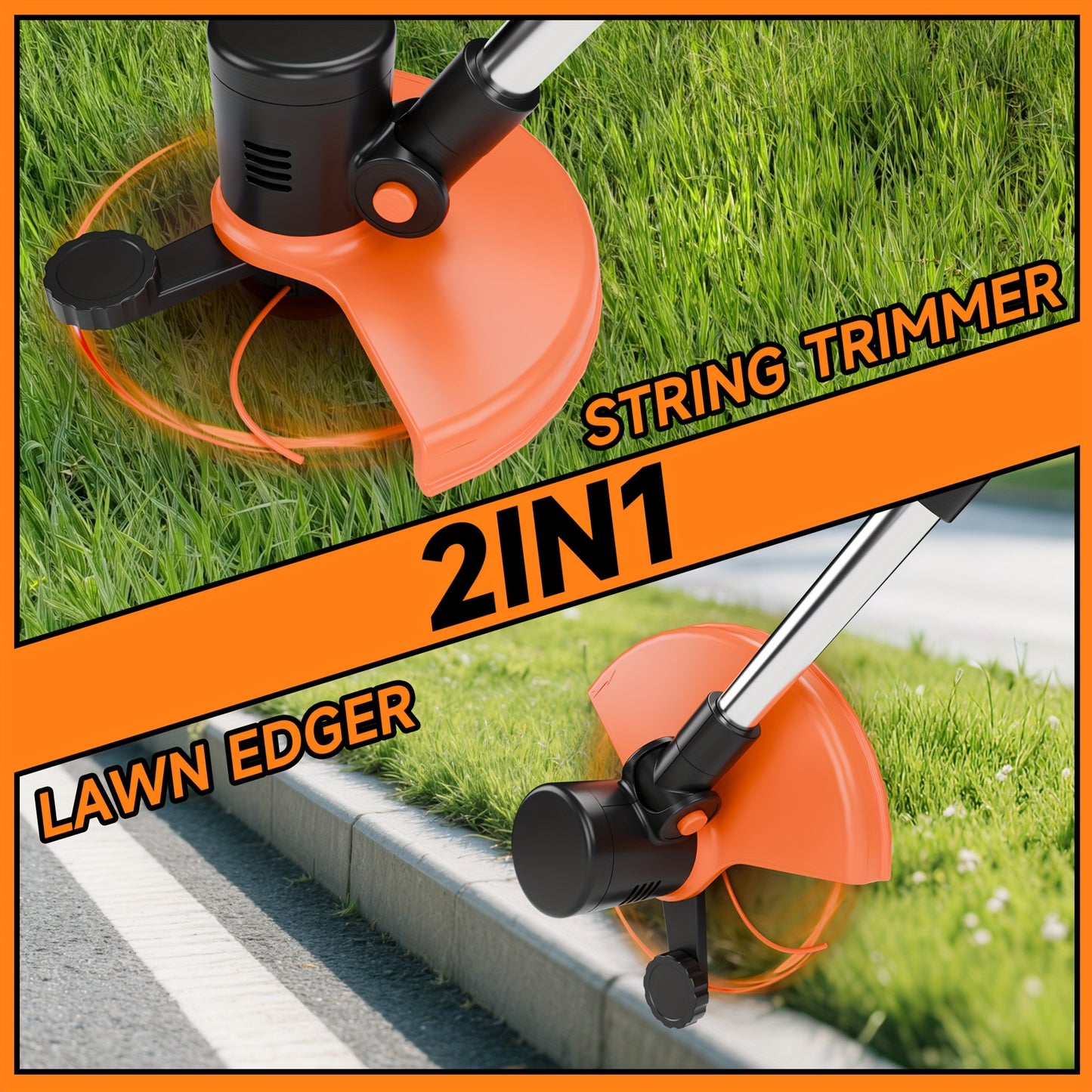 ZNZOEY 3-in-1 Cordless Grass Trimmer and Lawn Edger