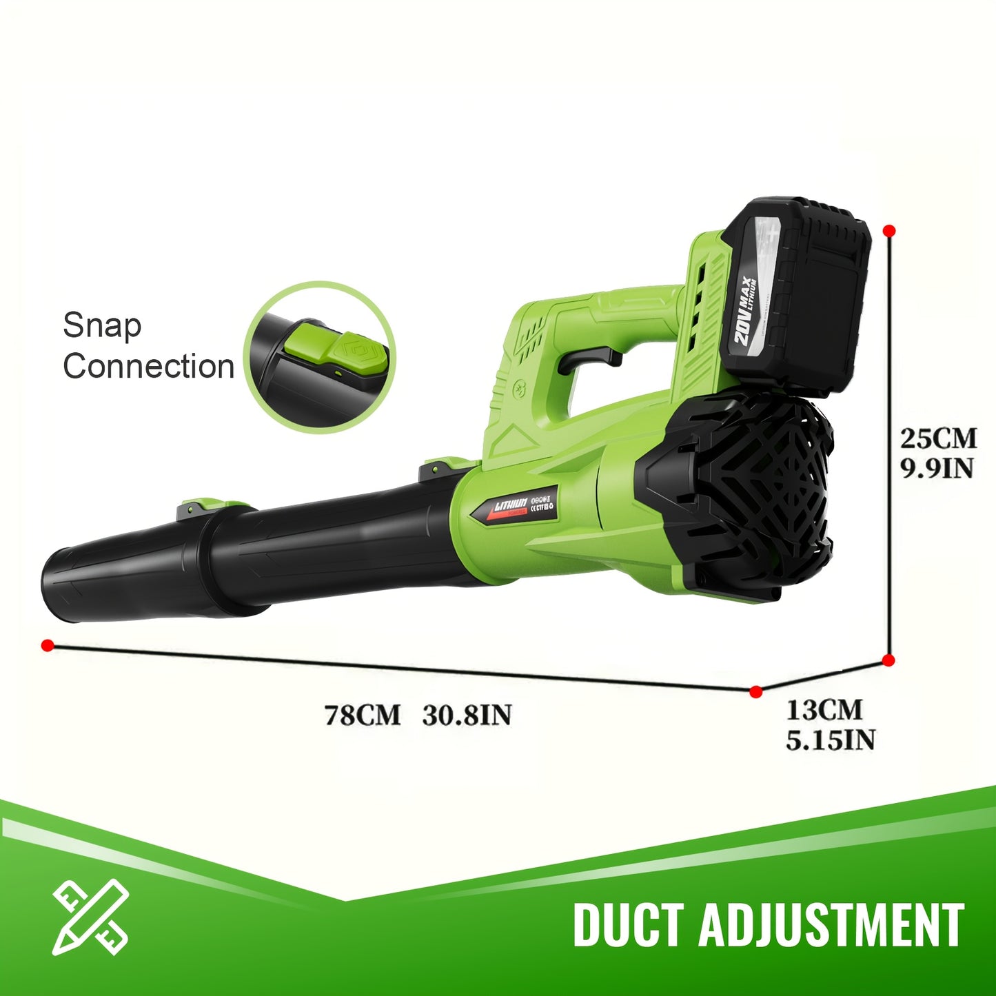 Cordless Leaf Blower 580CFM 160MPH With 4.0Ah Battery