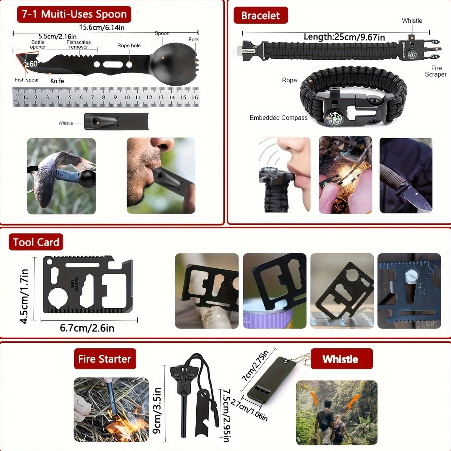Survival Kit Bag with Shovel and Multi Function Axe - Parry's Picks