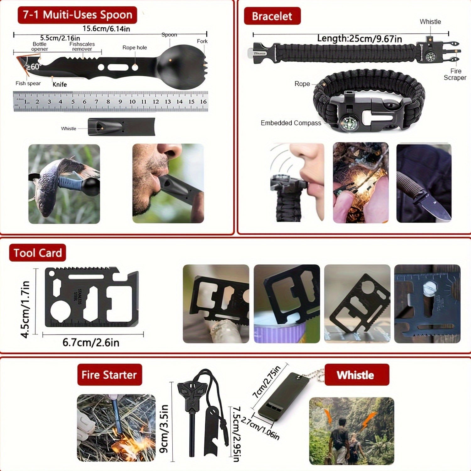 Survival Kit Bag with Shovel and Multi Function Axe - Parry's Picks
