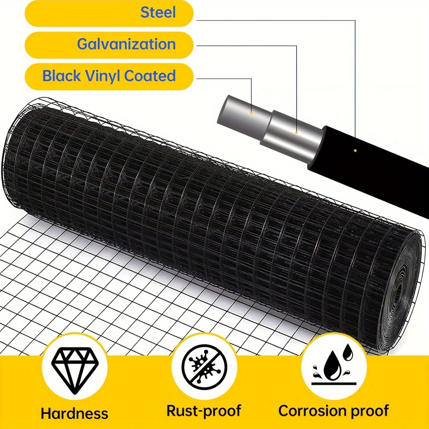 Durable Black Welded Wire Fence for Garden and Yard Protection - Parry's Picks