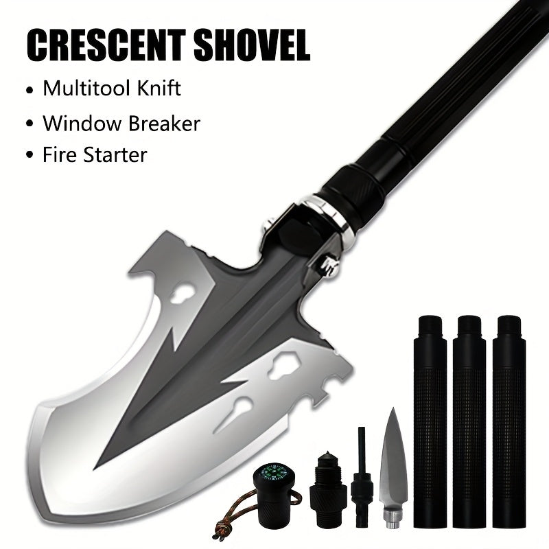 Multi Tool Crescent Shovel With Chop Blade Camp Hook