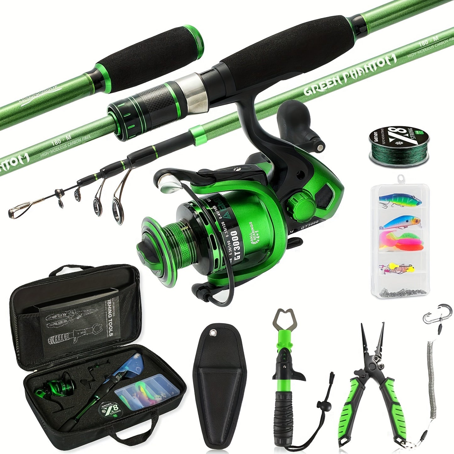 GHOSTHORN Spincast Rod And Reel Combo Telescopic Kit