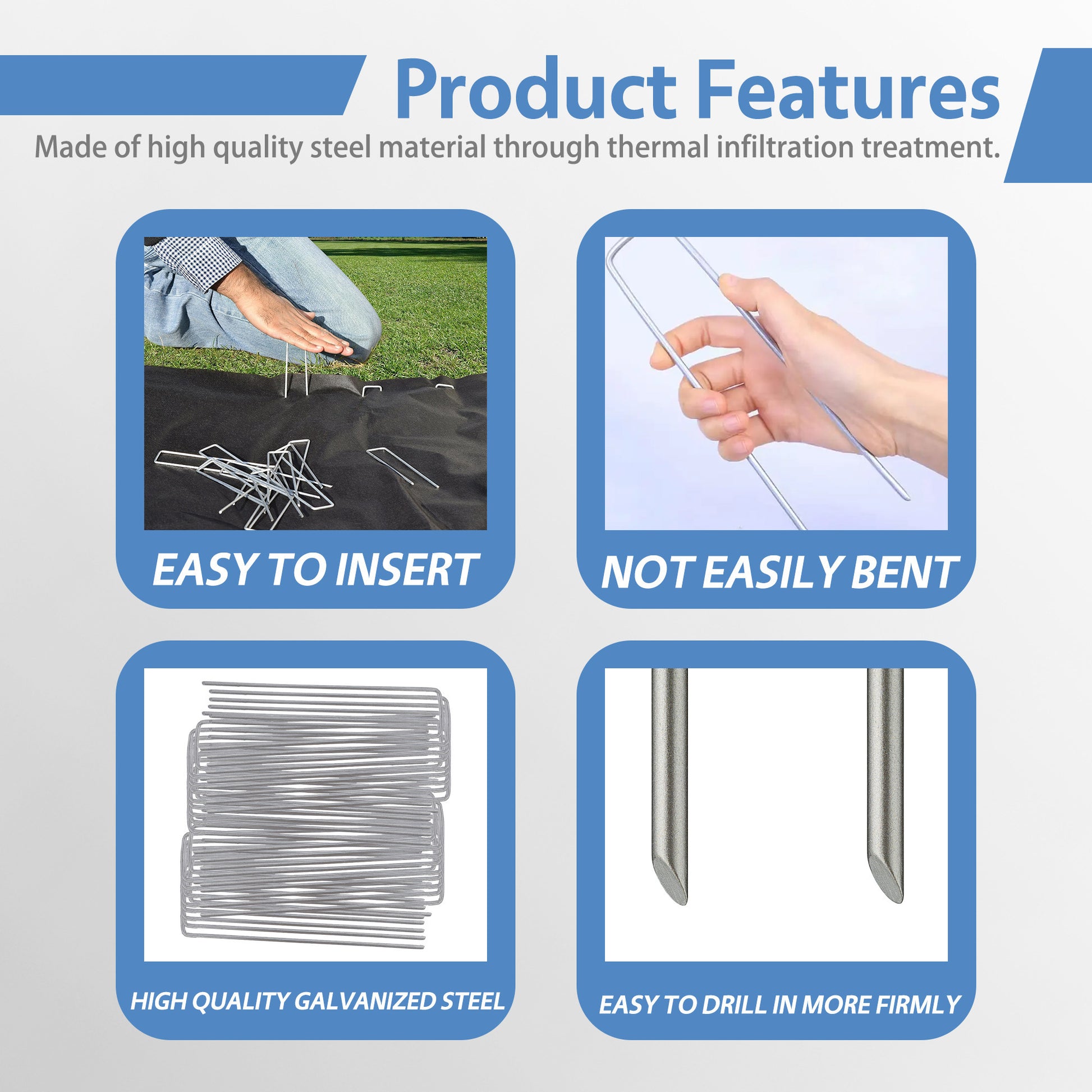 Heavy-Duty Galvanized Steel Landscape Stakes for Garden and Lawn - Parry's Picks