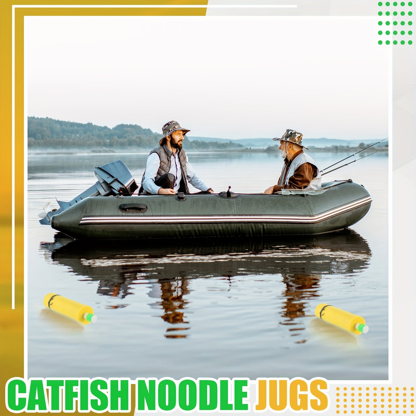 PATELAI 12-in-1 Catfish Rig System With Floats Noodle Jugs Heavy-Duty Tackle Set